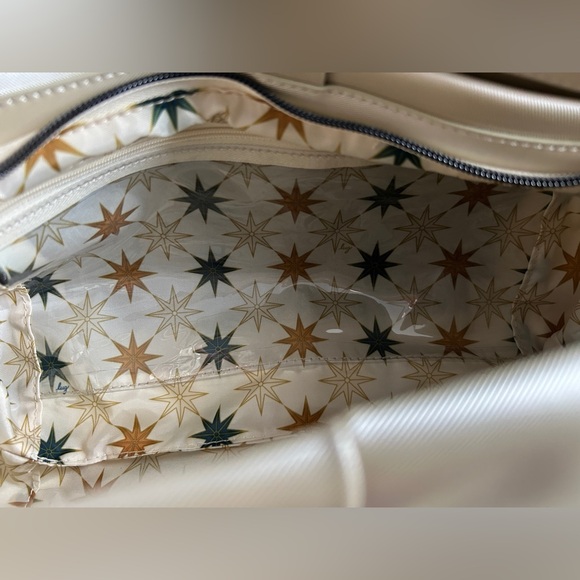 LUG HALF PLUNGE SATIN LUXE CROSSBODY METALLIC CHAMPAGNE NWT - Picture 5 of 6